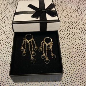 1pair Fashionable Heart Tassel Drop Earrings For Women For Dating Gift